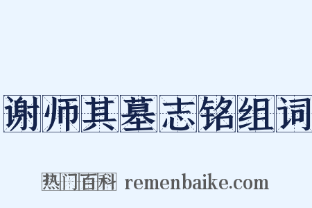 谢师其墓志铭组词是什么意思的图片
